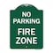 Signmission No Parking Sign No Parking Fire Zone, Green & White Aluminum Sign, 18" x 24", GW-1824-23667 A-DES-GW-1824-23667 - alternate 1